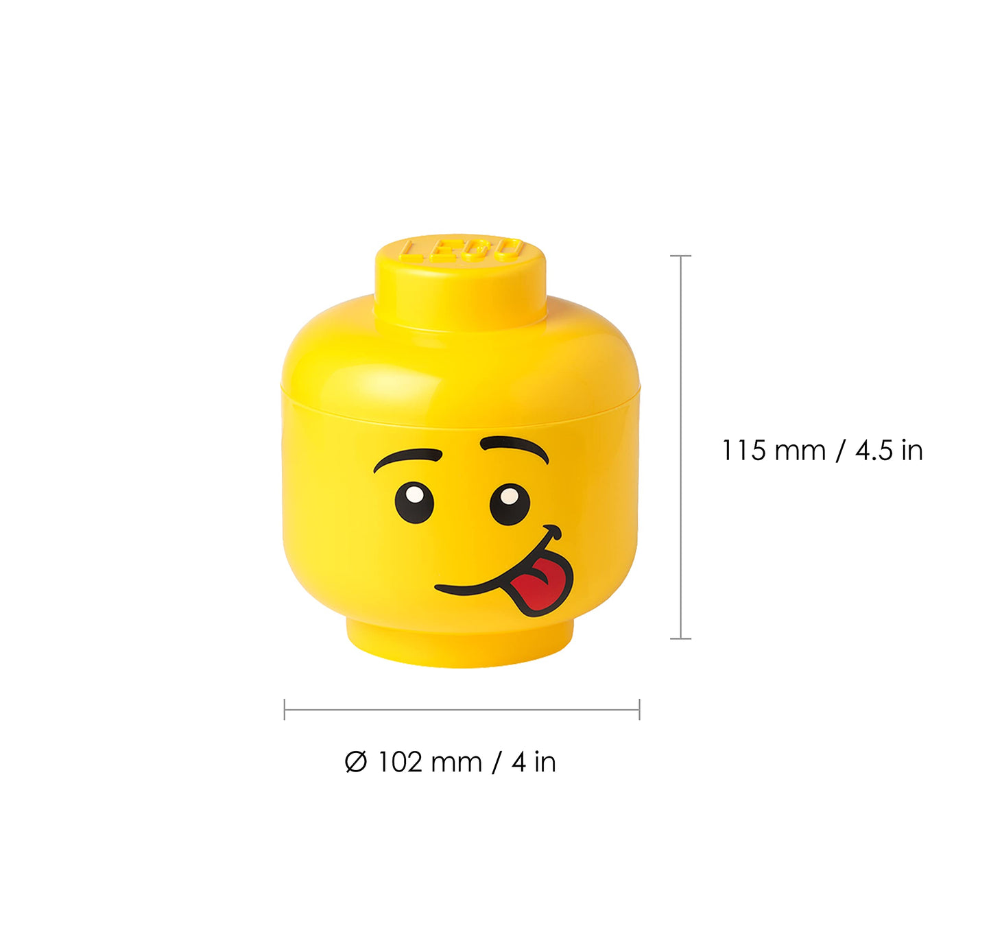 LEGO Mini 4 x 4.5 Inch Plastic Storage Head | Silly