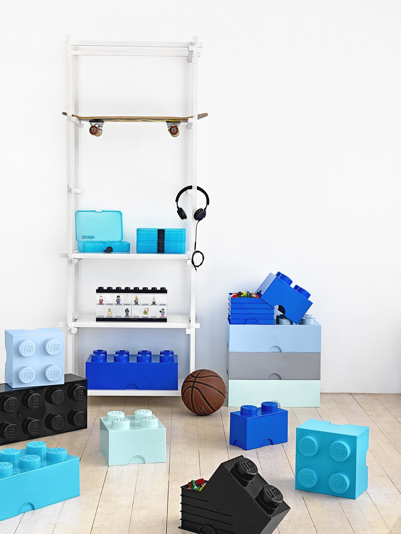 LEGO Aqua Light Blue Storage Box Brick 8 DIF