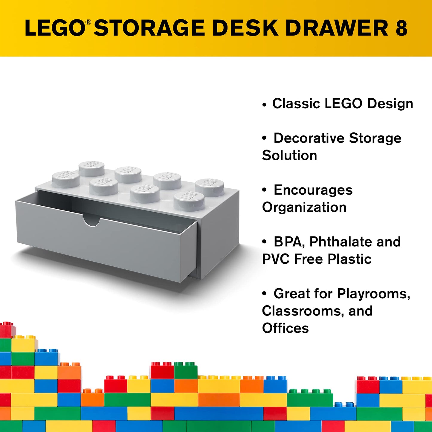 Room Copenhagen Lego Picture Frame - Stackable, Tabletop or Wall Display Photo Frame, Fits 5 x 7 in Photos, Red