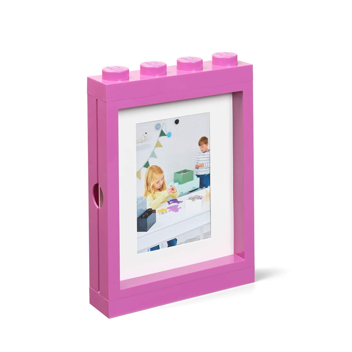 Room Copenhagen Lego Picture Frame - Stackable, Tabletop or Wall Display Photo Frame, Fits 5 x 7 in Photos, Red