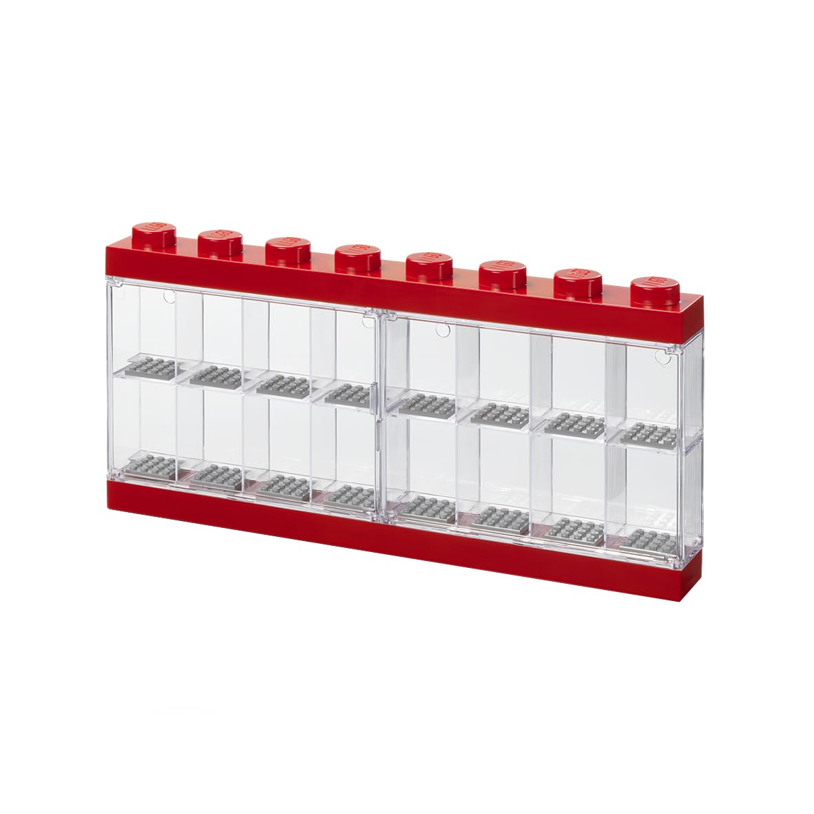 Lego Minifigure Display Case 16 Red, Large