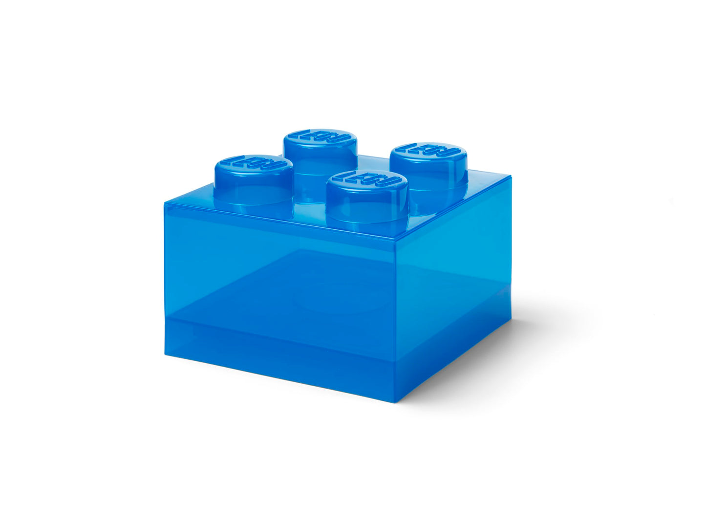LEGO Storage Brick 4 Knobs - Stackable Plastic Storage Box with Lid for Kids and Adults Desk Organizer and Toy Box