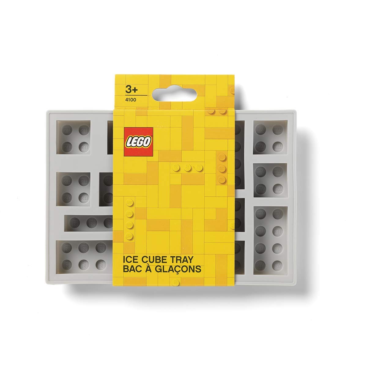 Room Copenhagen, LEGO Iconic Ice Cube Tray - Dishwasher Safe, Silicone Brick Mold - Set of 3, Blue, Pink, and Grey