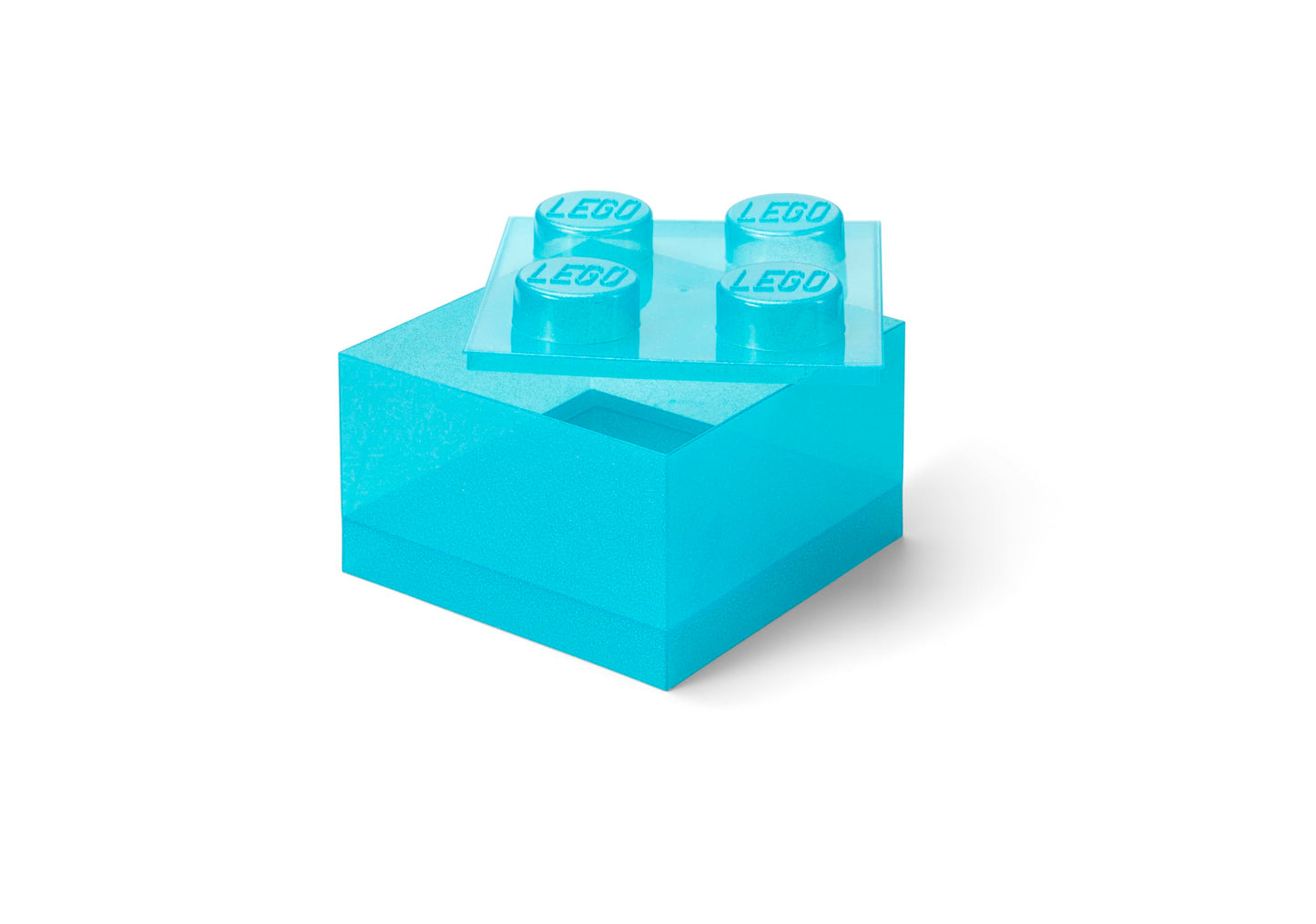 LEGO Storage Brick 4 Knobs - Stackable Plastic Storage Box with Lid for Kids and Adults Desk Organizer and Toy Box