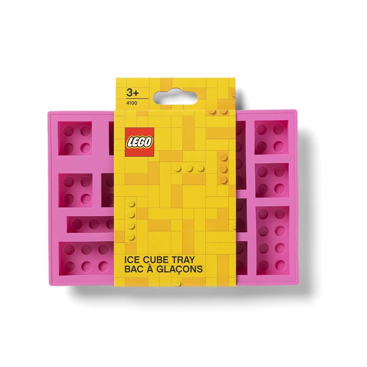 Room Copenhagen, LEGO Iconic Ice Cube Tray - Dishwasher Safe, Silicone Brick Mold - Set of 3, Blue, Pink, and Grey