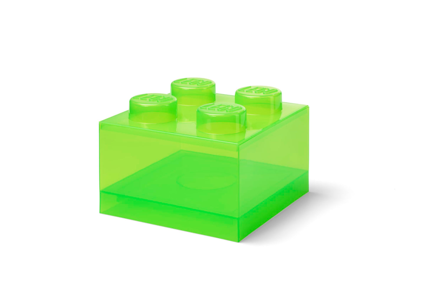 LEGO Storage Brick 4 Knobs - Stackable Plastic Storage Box with Lid for Kids and Adults Desk Organizer and Toy Box