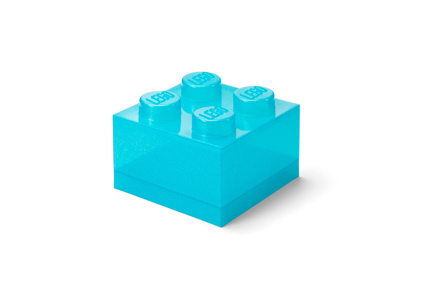 LEGO Storage Brick 4 Knobs - Stackable Plastic Storage Box with Lid for Kids and Adults Desk Organizer and Toy Box