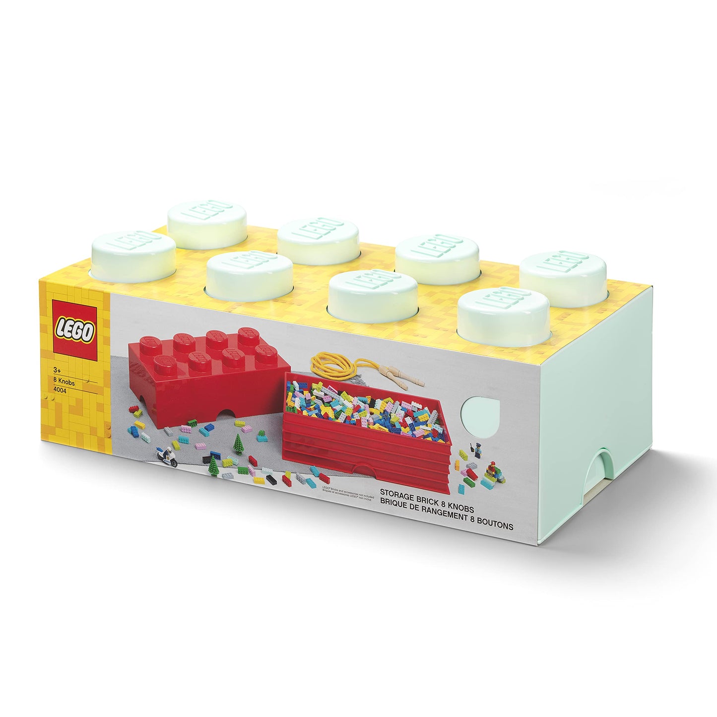 LEGO Aqua Light Blue Storage Box Brick 8 DIF