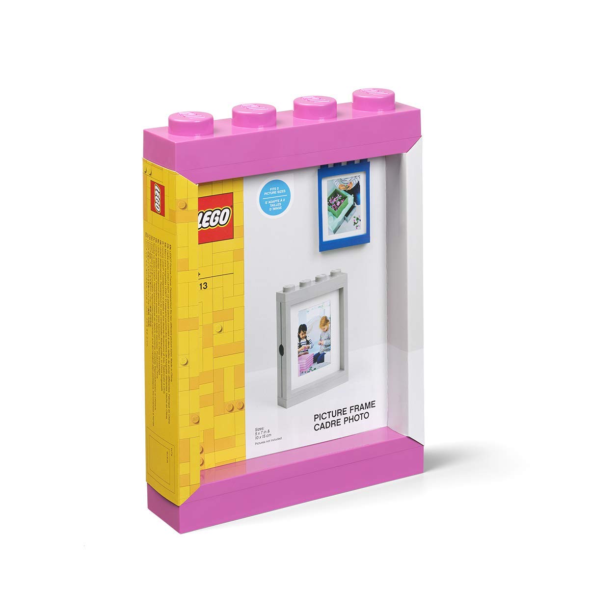 Room Copenhagen Lego Picture Frame - Stackable, Tabletop or Wall Display Photo Frame, Fits 5 x 7 in Photos, Red