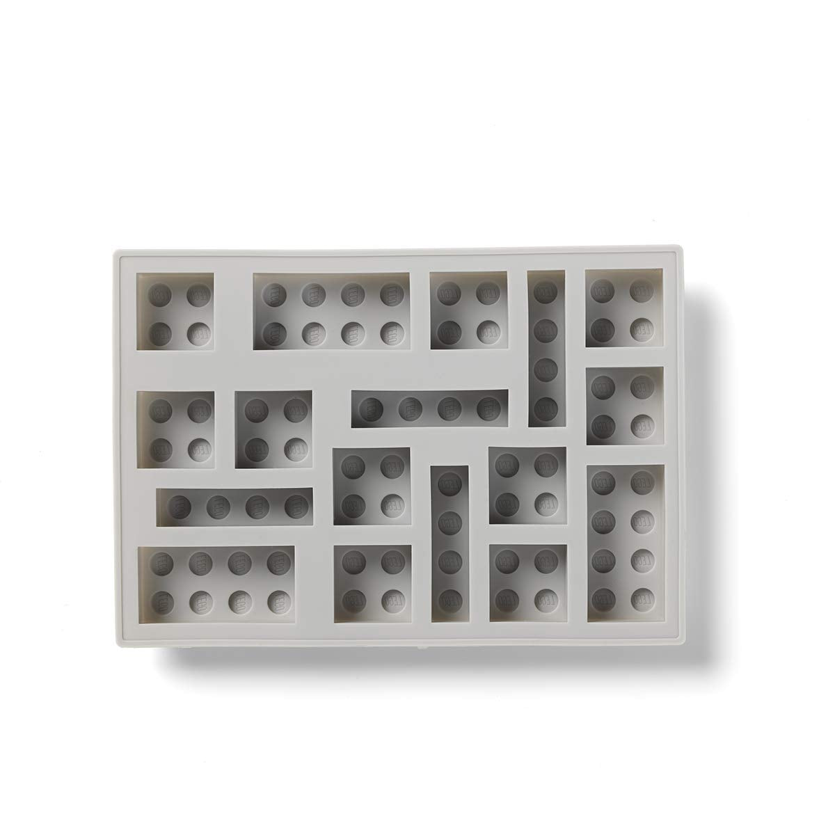 Room Copenhagen, LEGO Iconic Ice Cube Tray - Dishwasher Safe, Silicone Brick Mold - Set of 3, Blue, Pink, and Grey