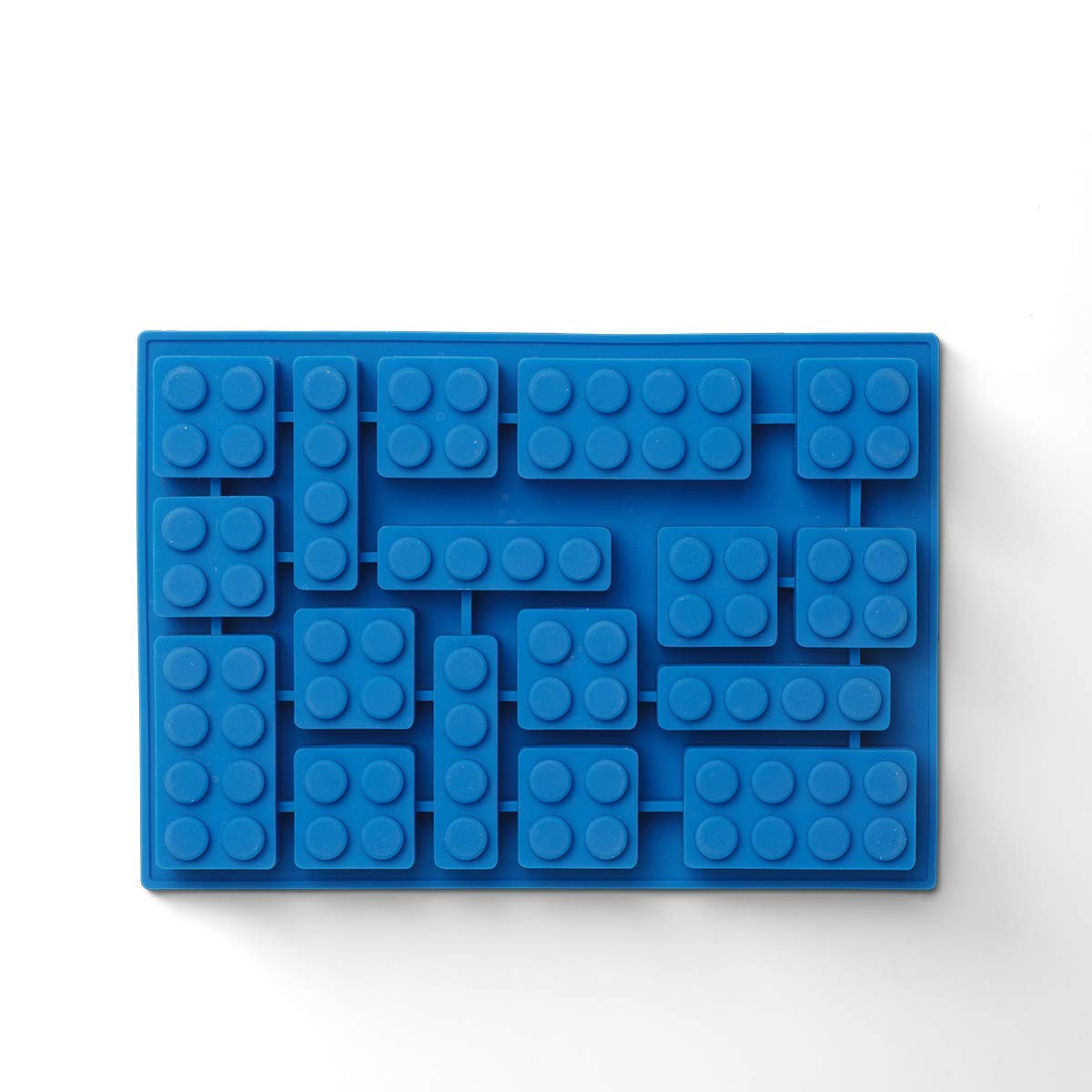 Room Copenhagen, LEGO Iconic Ice Cube Tray - Dishwasher Safe, Silicone Brick Mold - Set of 3, Blue, Pink, and Grey