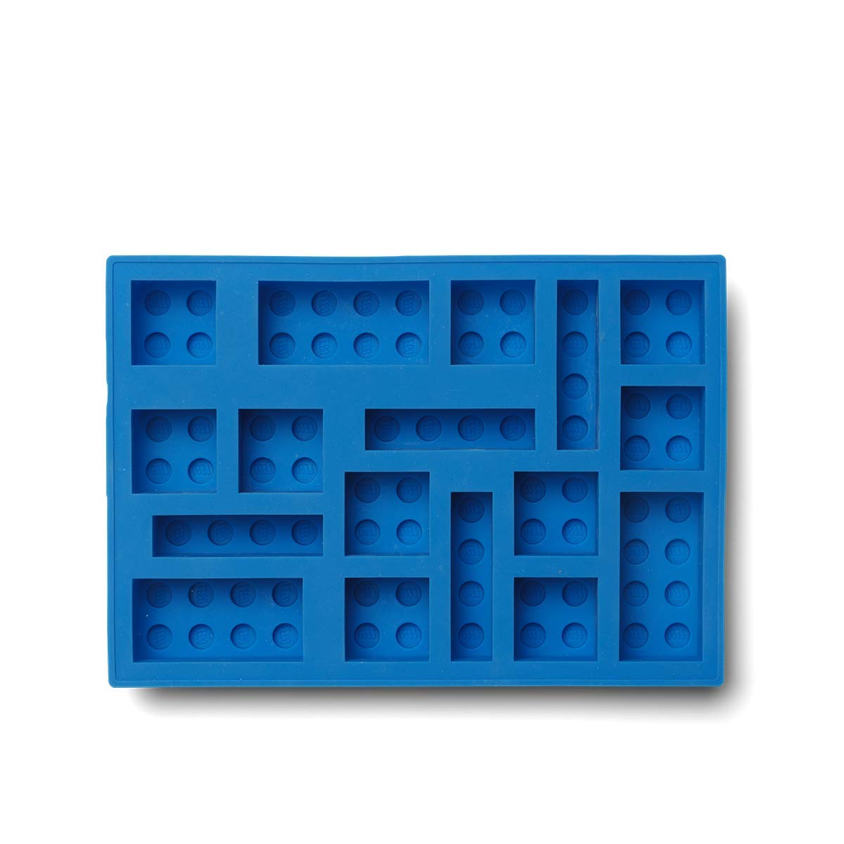 Room Copenhagen, LEGO Iconic Ice Cube Tray - Dishwasher Safe, Silicone Brick Mold - Set of 3, Blue, Pink, and Grey
